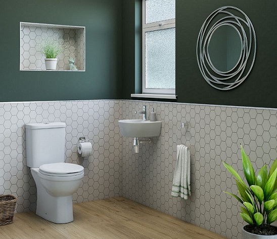 LECICO ATLAS CLOSE COUPLED RIMLESS SPACE SAVER TOILET