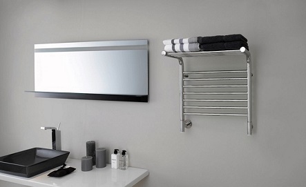 Jeeves Tangent M Polished Stainless Steel Heated Towel Shelf 555mm x 400mm