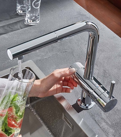 Grohe Blue Pure Minta Filter Water Tap with Pull Out Spout Starter