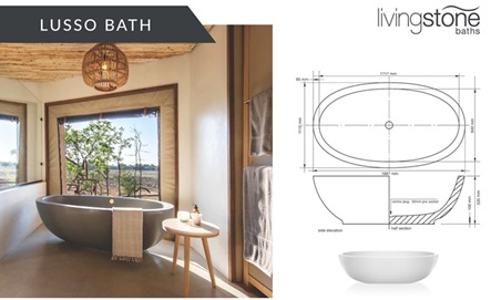 LUSSO BATH: L 1887MM X W 1110MM X H 535MM R34 212.00