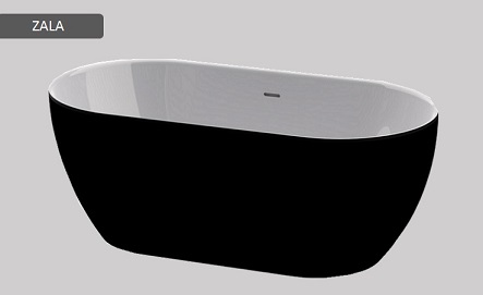 ZALA BATH BLACK: L 1480MM X W 740MM 